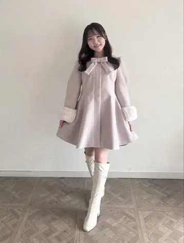 가격 인하 가능! 안미르 리본 노카라 플레어 코트