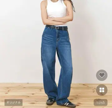 poik 오센틱 카펜터 데님 팬츠 (medium blue)