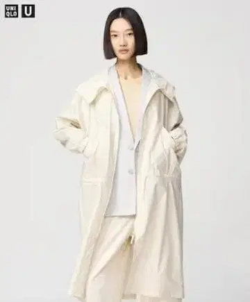 코튼 후디드 코트 (화이트)