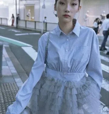 tulle peplum shirt