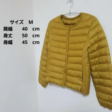 오늘 발송 머스타드 노카라 다운 자켓