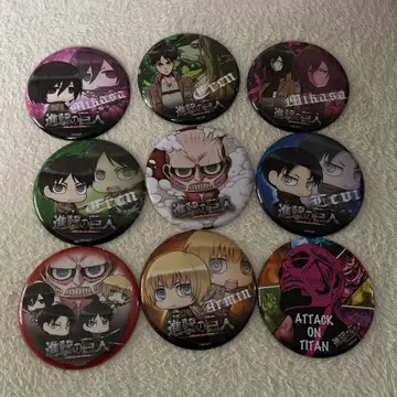 진격의 거인 캔뱃지 클로징 없음 9개 세트