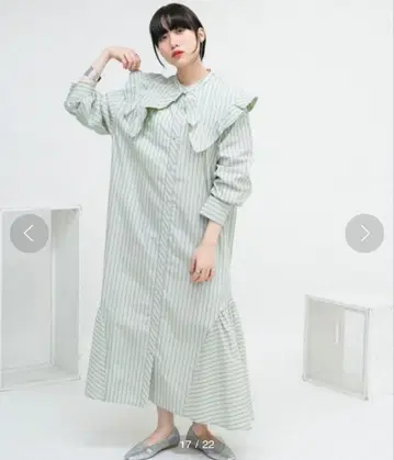 2WAY 빅 칼라 원피스 그린