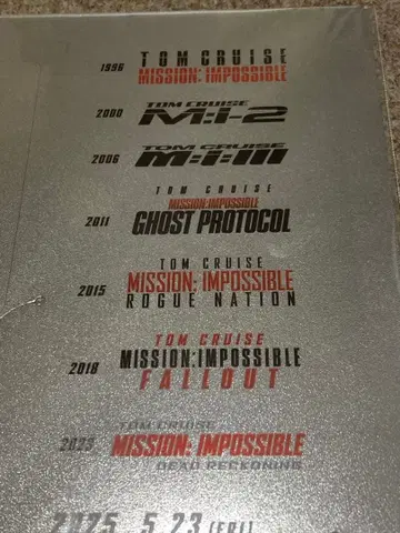 기사용 미션 임파서블 카드 입장 혜택 파이널 레코닝 전편 후편