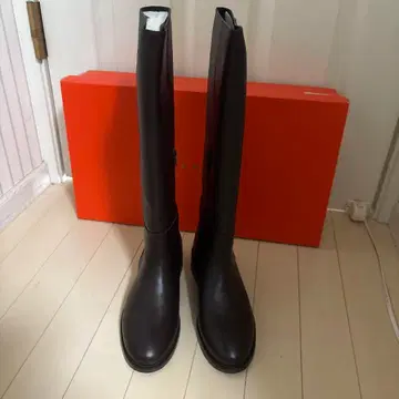 다크 브라운 가죽 롱 부츠 새상품