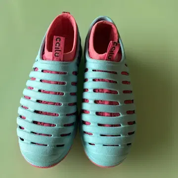 cecili 스카이블루와 핑크 클로그 샌들