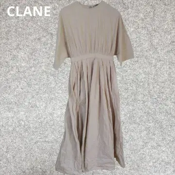 CLANE 베이지 반팔 셔츠 원피스