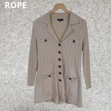 ROPE 베이지 니트 가디건 버튼 포함