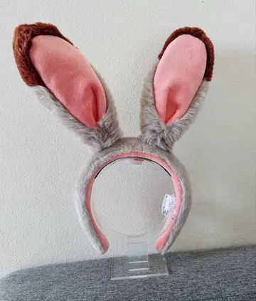 토끼 귀 머리띠 그레이와 핑크