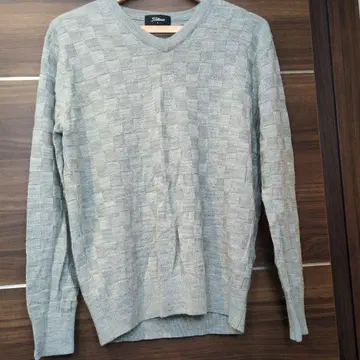 TITLEIST 체커보드 자카드 V넥 니트 스웨터