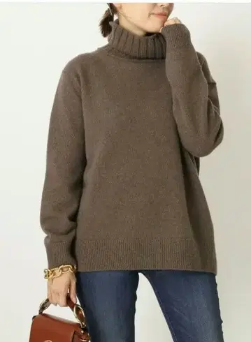 JADE 터틀넥 풀오버 브라운