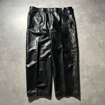 빈티지 천연 가죽 소가죽 가죽 디자인 모드 와이드 슬랙스