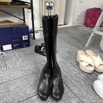 블랙 롱 부츠 하이힐