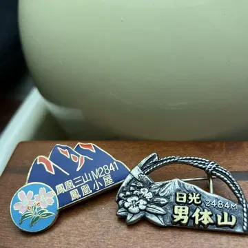 봉황삼산 M2841 & 남자체산 핀 배지 2개 세트
