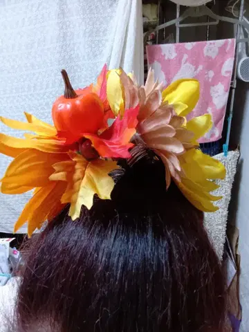 가을 꽃 장식 할로윈 버전 헤어 클립