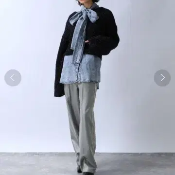 JEANASIS 지나시스 팬츠 그레이 글로시 라인 팬츠