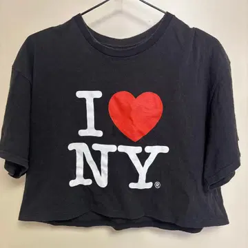 I NY 크롭 T셔츠 블랙