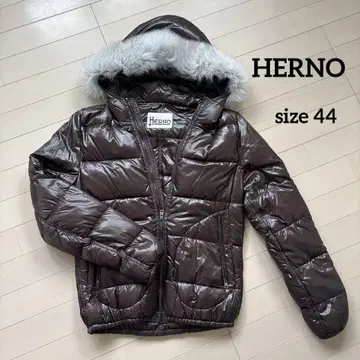 [ 새상품급 ] Herno 브라운 여성용 다운 자켓 퍼 포함 44