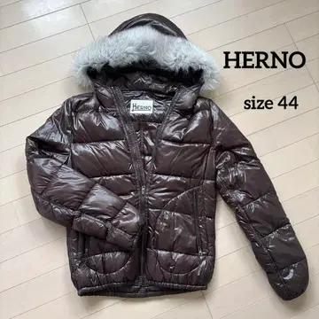 [ 새상품급 ] Herno 브라운 여성용 다운 자켓 퍼 포함 44