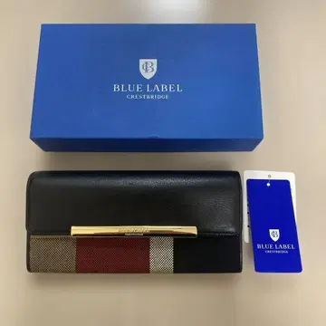 블루 레이블 크레스트브릿지 장지갑 체크 무늬