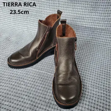 TIERRA RICA 티에라 리카 천연 가죽 숏부츠 사이드 지퍼 23.5