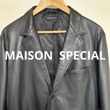 MAISON SPECIAL 블랙 가죽 자켓