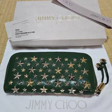 JIMMY CHOO FLIPA 그린 장지갑