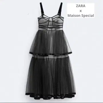 미사용품 ZARA x Maison Special 튤 슬리브리스 원피스