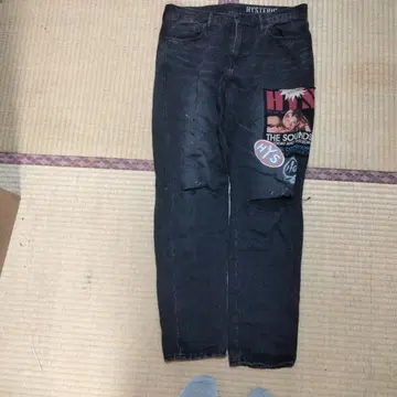 HYSTERIC 블랙 데님 팬츠