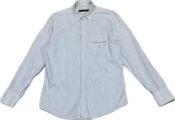 새상품급 캘빈클라인 진 퓨어코튼 비익 버튼 스트라이프 셔츠 화이트 그레이