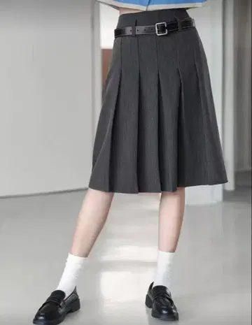 그레이 플리츠 스커트 한국