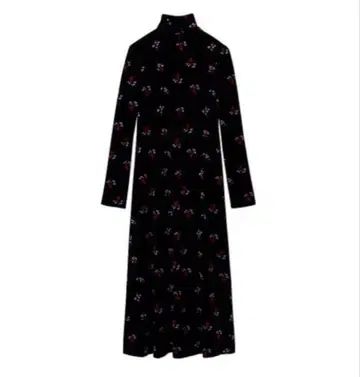 Floral Velour Jacquard High Neck Dress