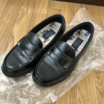 블랙 로퍼 미키 패턴 인솔
