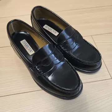 HARUTA 로퍼 여성용 23.5 3E 하루타 가죽 신발 블랙