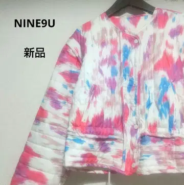 [ NINE9U ] 새상품 컬러풀 퀼팅 자켓 다이 다이풍