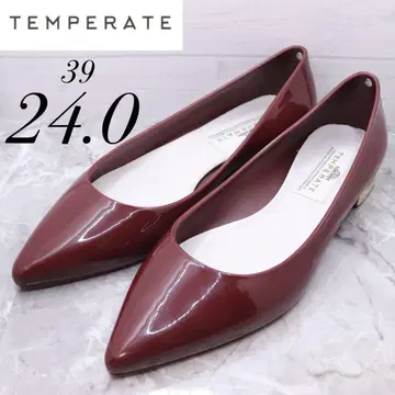 [새상품급] temperate 텐파레토 스틸레토 플랫 펌프스 24 빨간색