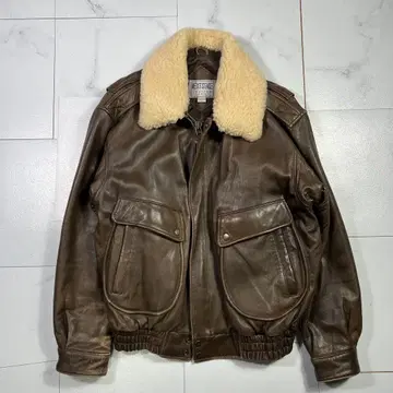 80s 플라이트 자켓 G-1형 가죽 자켓 짧은 기장 양가죽 브라운