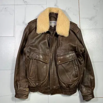 80s 플라이트 자켓 G-1형 가죽 자켓 짧은 기장 양가죽 브라운