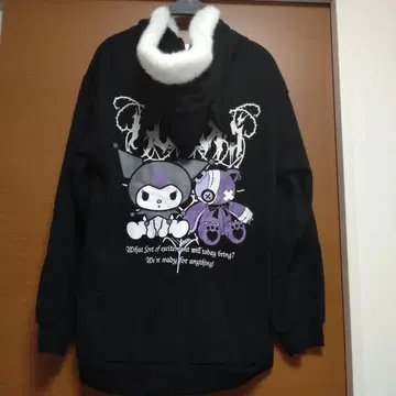 산리오 쿠로미 귀 달린 후드티 풀 집업 트레이닝복 사이즈 L 블랙