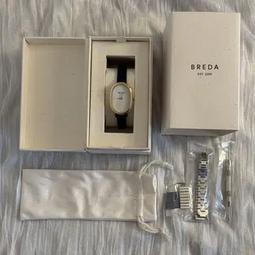 BREDA 타원형 쿼츠 손목시계