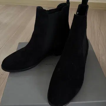 UNITED ARROWS 블랙 사이드 고어 부츠 24cm