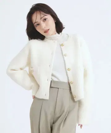 anuans 라쿤 블렌드 노카라 니트 자켓
