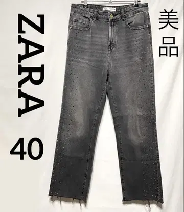 새상품급 ZARA 큐빅 와이드 스트레이트 데님 팬츠 여성용