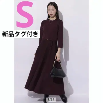 택 포함 새상품 Mystrada 레이디 니트 원피스 적갈색 S 사이즈