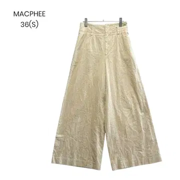 [MACPHEE] 와이드 팬츠 하이웨스트 베이지 S 캐주얼 1197