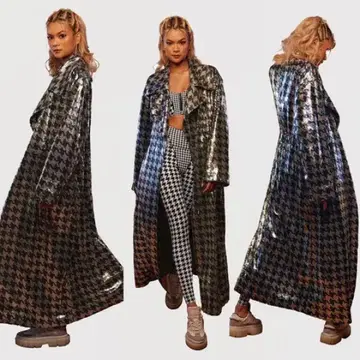 IVY PARK Sequine Coat HoundstoothPattern