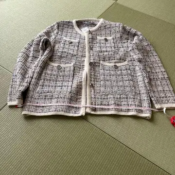 플레이스 런지 노카라 체크 가디건 M-L
