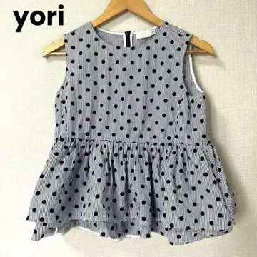 36 사이즈 yori 도트 슬리브리스 튜닉