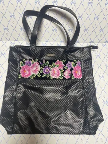 토트백 안조 꽃무늬 자수