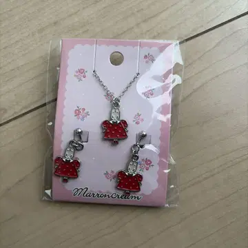 산리오 마론크림 목걸이 & 귀찌 세트